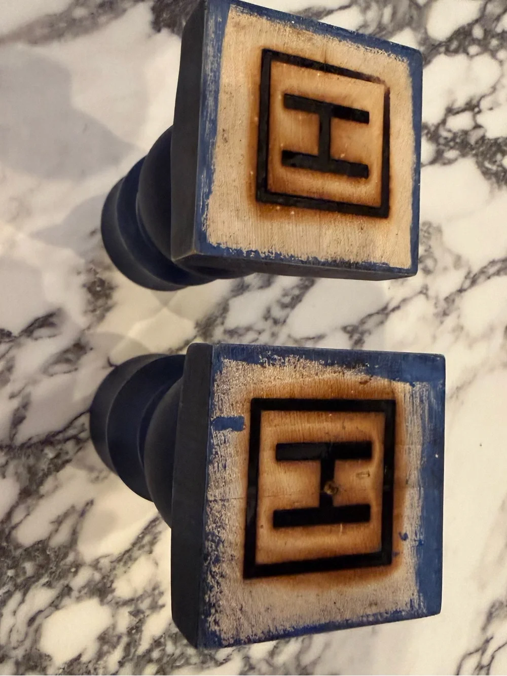 Harp Design Co Hand Turned Wooden Candlesticks Set of 2 Farmhouse Candle Holders